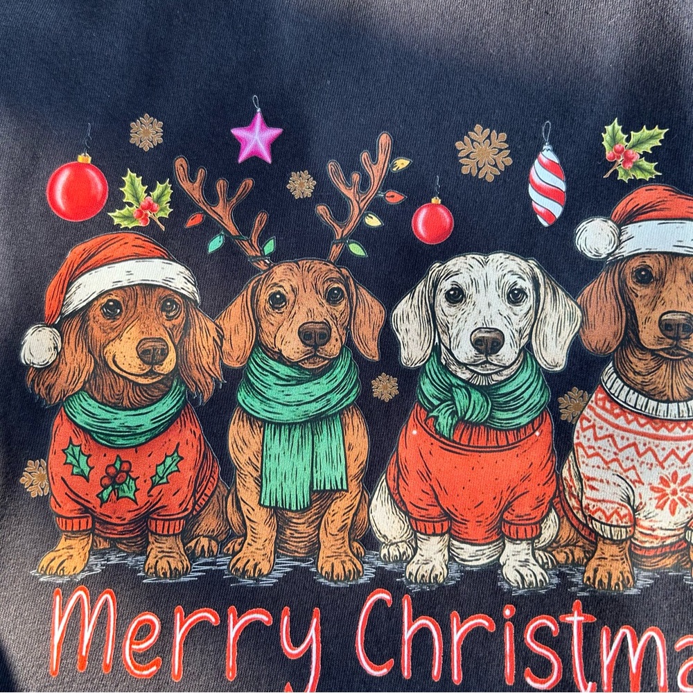 Comfort Colors Black Merry Christmas Dog Tee - Picture 5 of 5